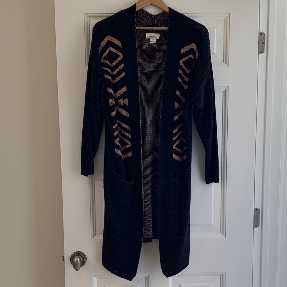 Ariat Black and Tan Patterned Cardigan